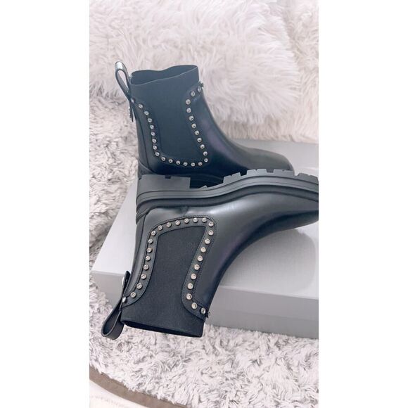 JIMMY CHOO VERONIQUE 45 BOOT BLACK LEATHER 38.5 - Picture 4 of 9